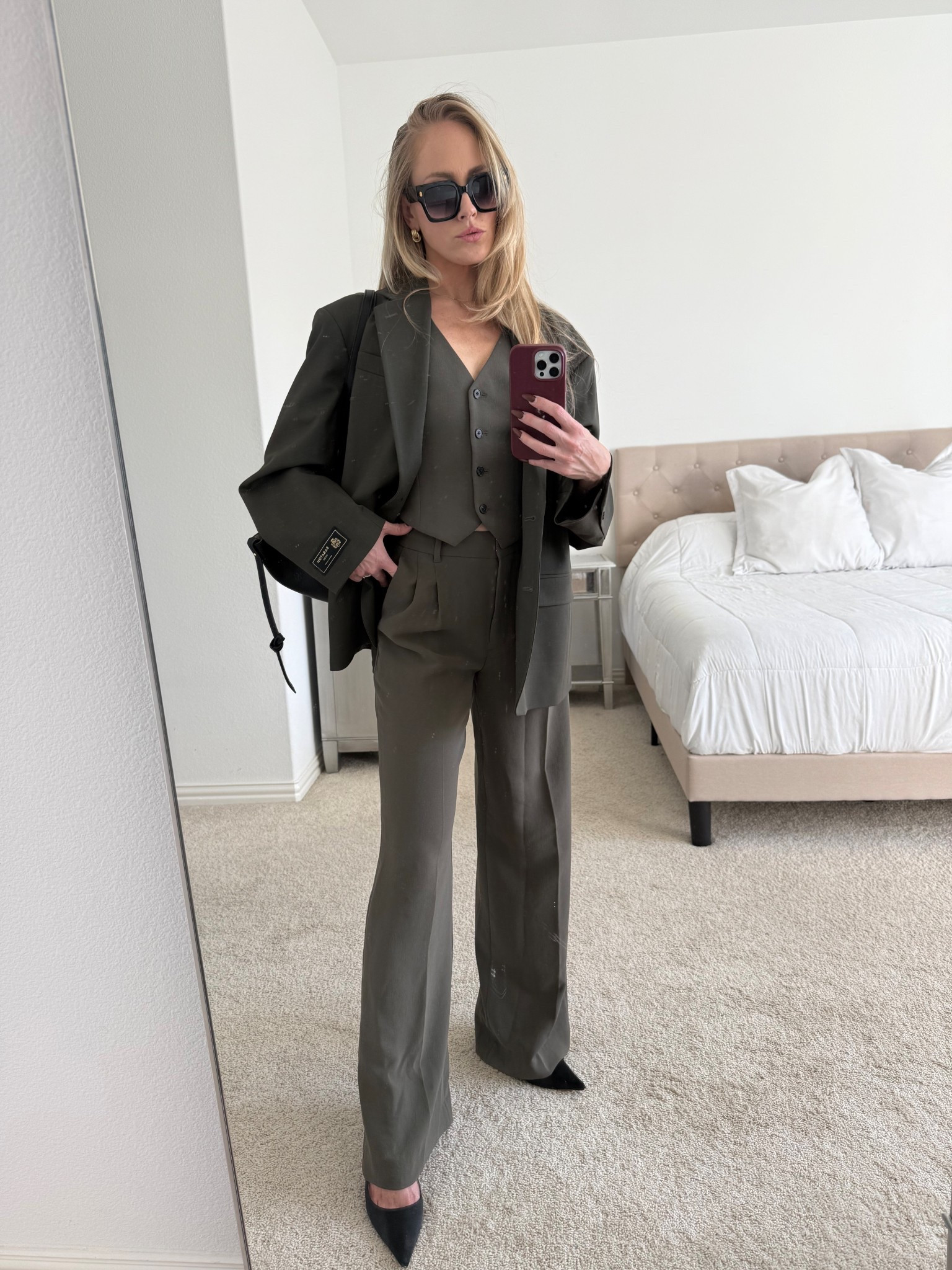 Dark olive suiting is my entire personality at this point 🫒 

#LTKSeasonal #LTKHoliday #LTKStyleTip