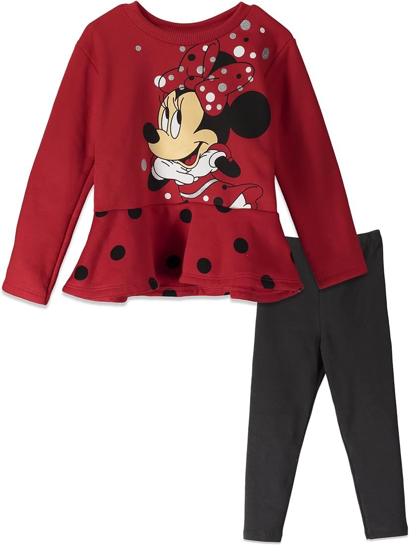 Disney Minnie Mouse Fleece Sweatshirt and Leggings Outfit Set Infant to Big Kid | Amazon (US)