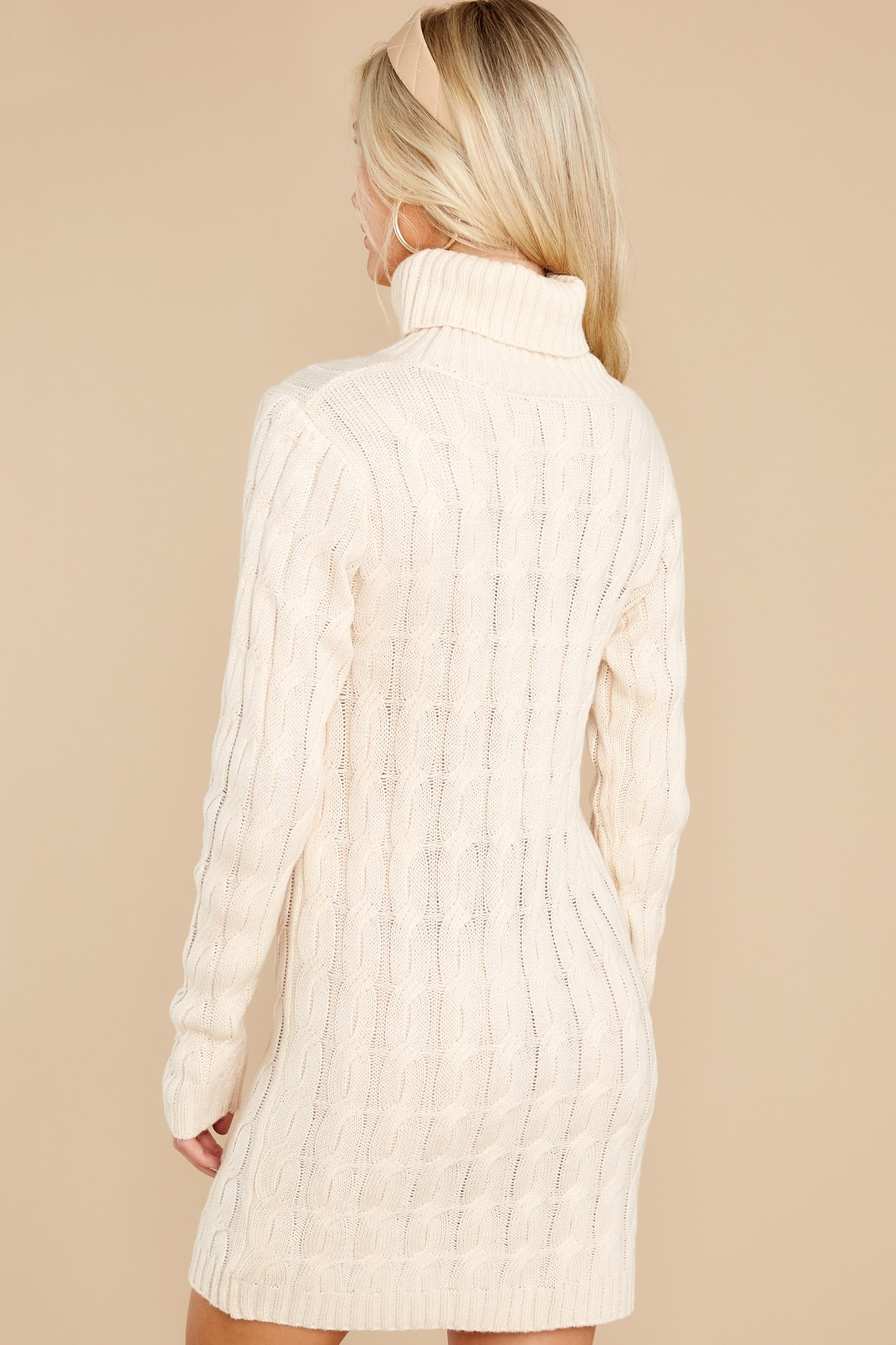 Season's Greetings Ivory Sweater Dress | Red Dress 