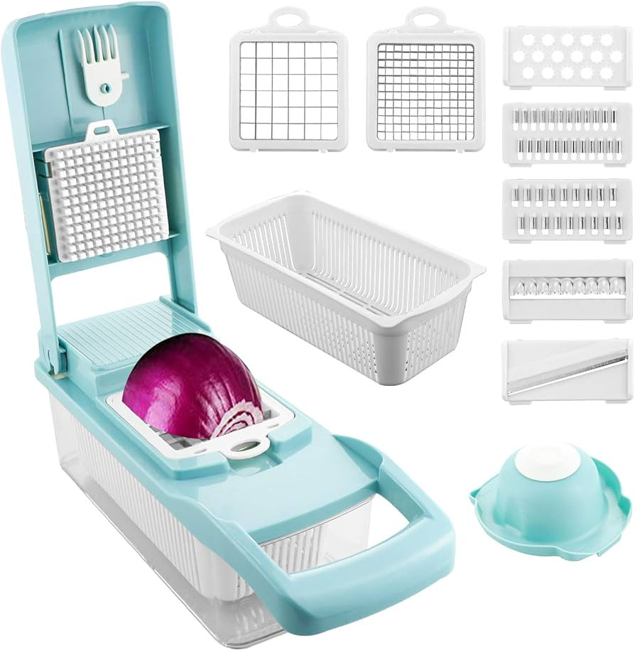 MOCOPO Vegetable Chopper Slicer Dicer, 12 in 1 Onion Fruits Chopper Cutter with Large Container, ... | Amazon (US)
