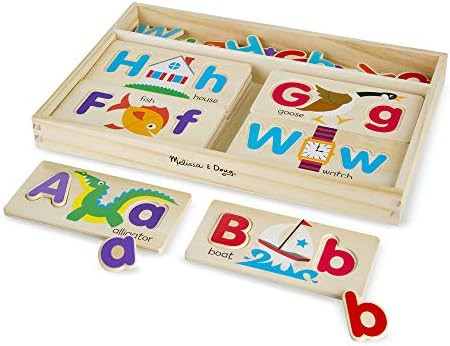 Melissa & Doug ABC Picture Boards - Educational Toy With 13 Double-Sided Wooden Boards and 52 Let... | Amazon (US)