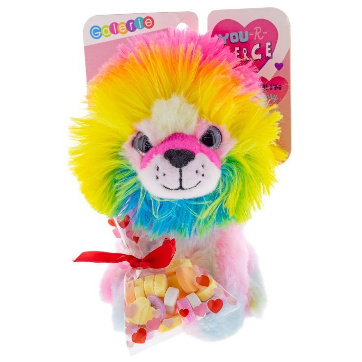 Galerie Valentine's Colorful Lion Plush with Candy on Backer Card - 0.93oz | Target