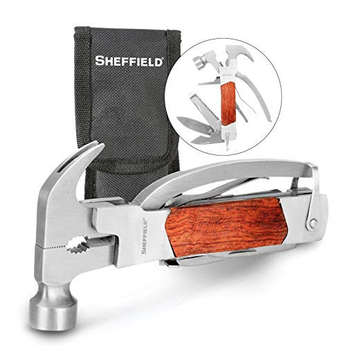 Sheffield 12913 Premium 14-in-1 Hammer Multi Tool, Multipurpose Tool for the Home, Camping Equipment, and Work, Hammer, Pliers, Survival Knife, & More | Amazon (US)