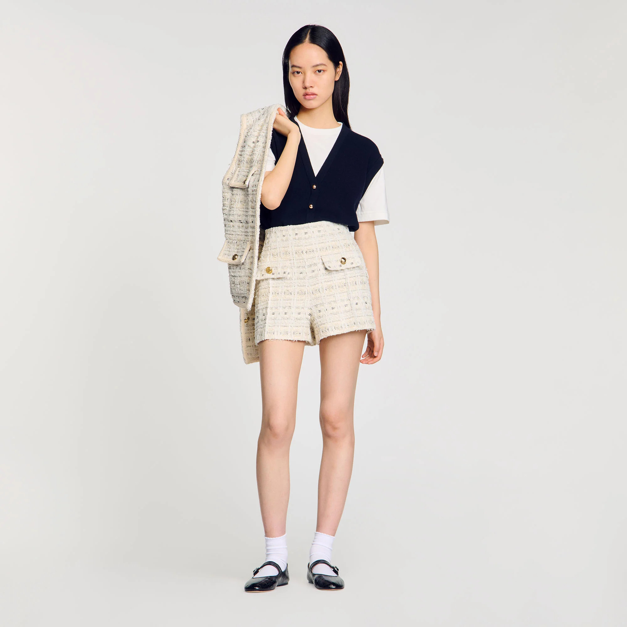 Decorative tweed shorts | Sandro US | Sandro-Paris US