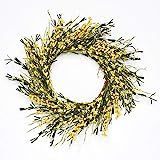 Worth Imports 20" Small Flower & Berry TWIG, Yellow Wreath | Amazon (US)