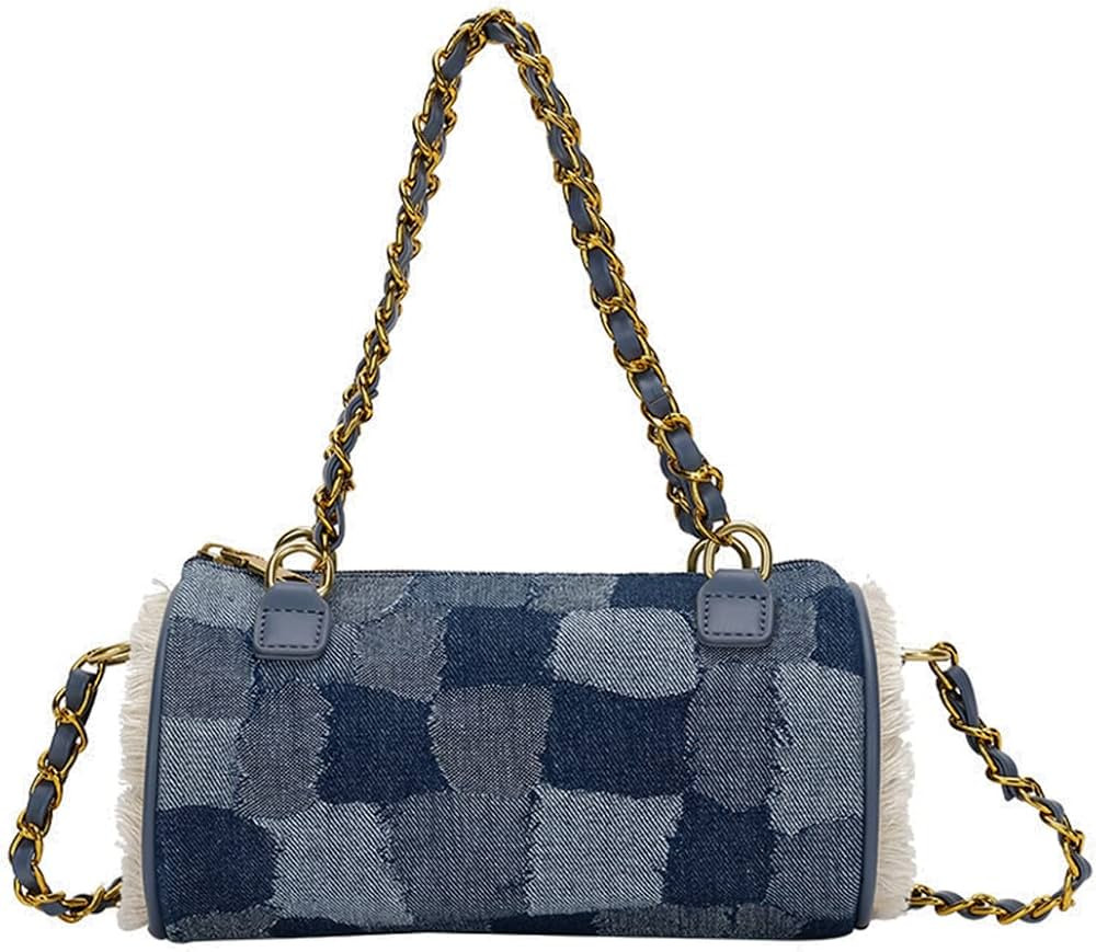 Chloe soo Shoulder Bag for Women Blue Retro Classic Purse Clutch Shoulder Denim/Square/Flower/Wea... | Amazon (US)