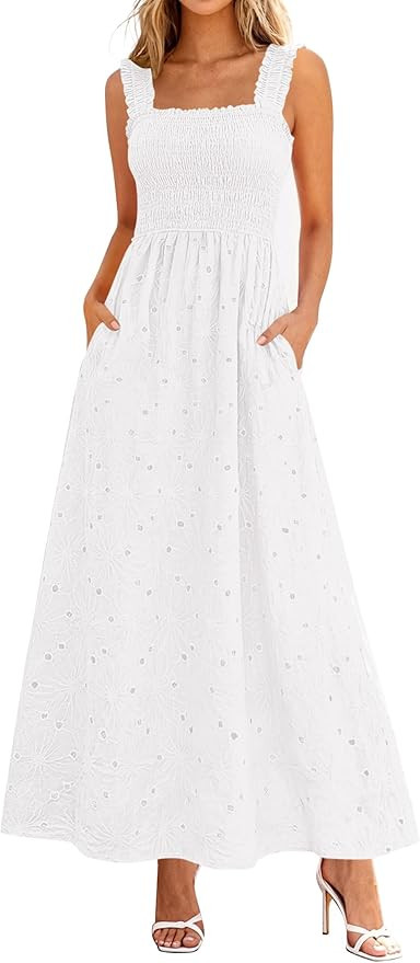 KIRUNDO Summer Lace Dress Vacation Outfits for Women 2026 Wedding Guest Dresses Maxi Beach Boho S... | Amazon (US)