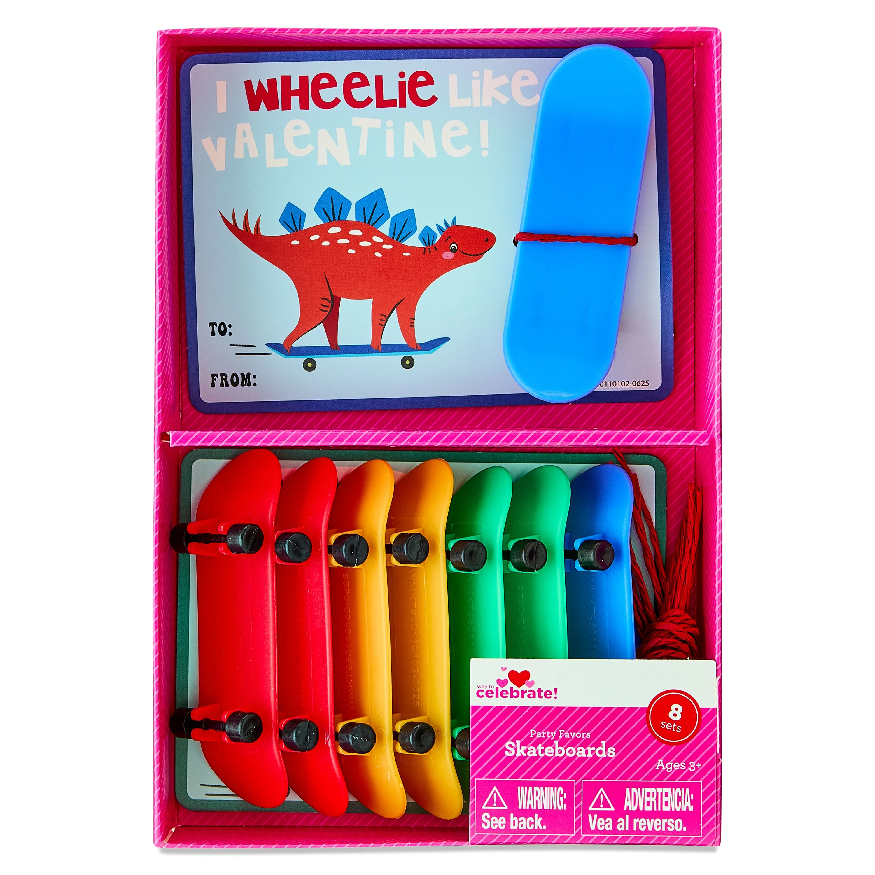 Skateboard Party Favors, Multicolor, 8 Count, Valentine's Day by Way To Celebrate | Walmart (US)
