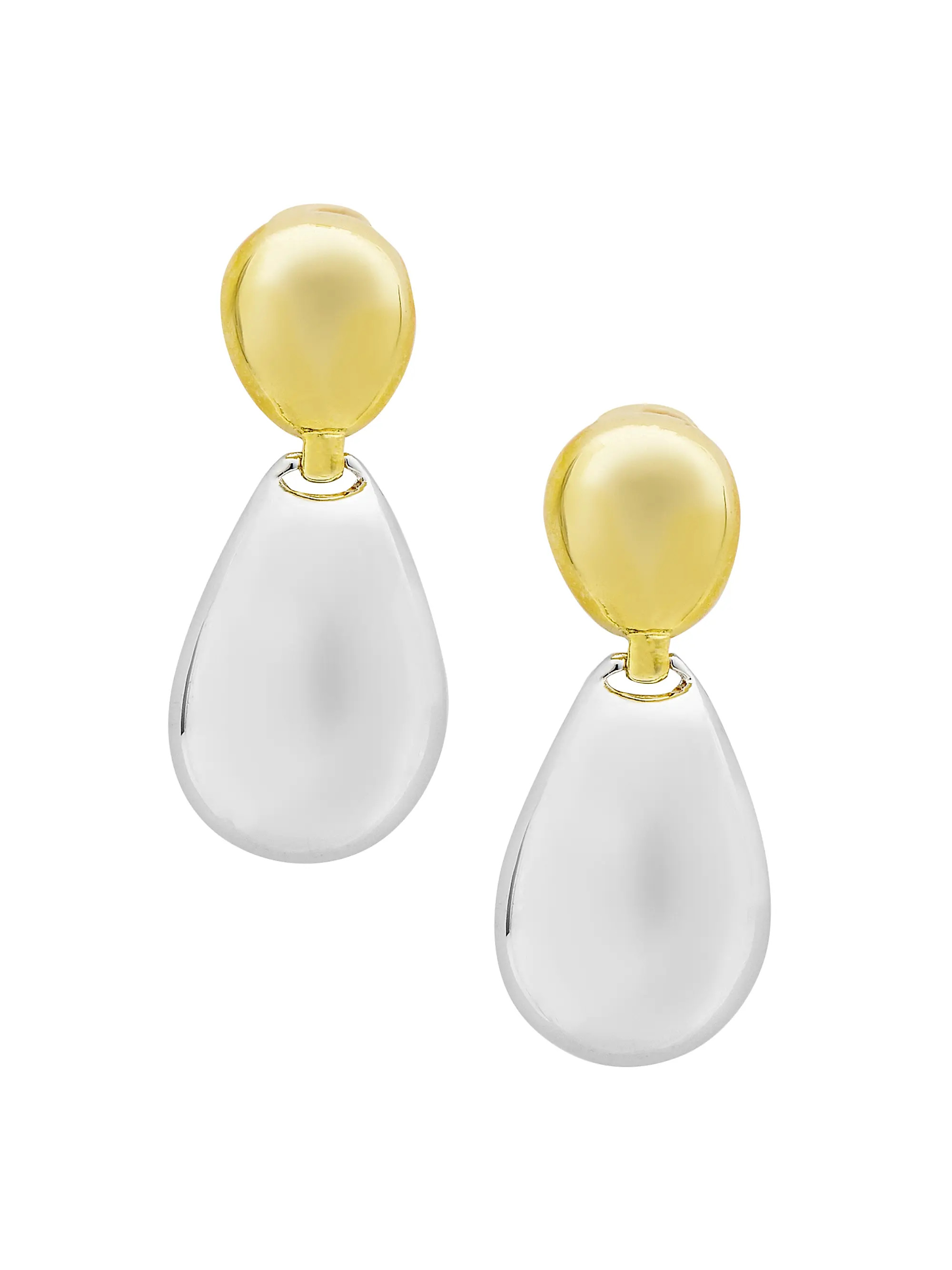 Goldtone & Rhodium-Plated Clip-On Drop Earrings | Saks Fifth Avenue