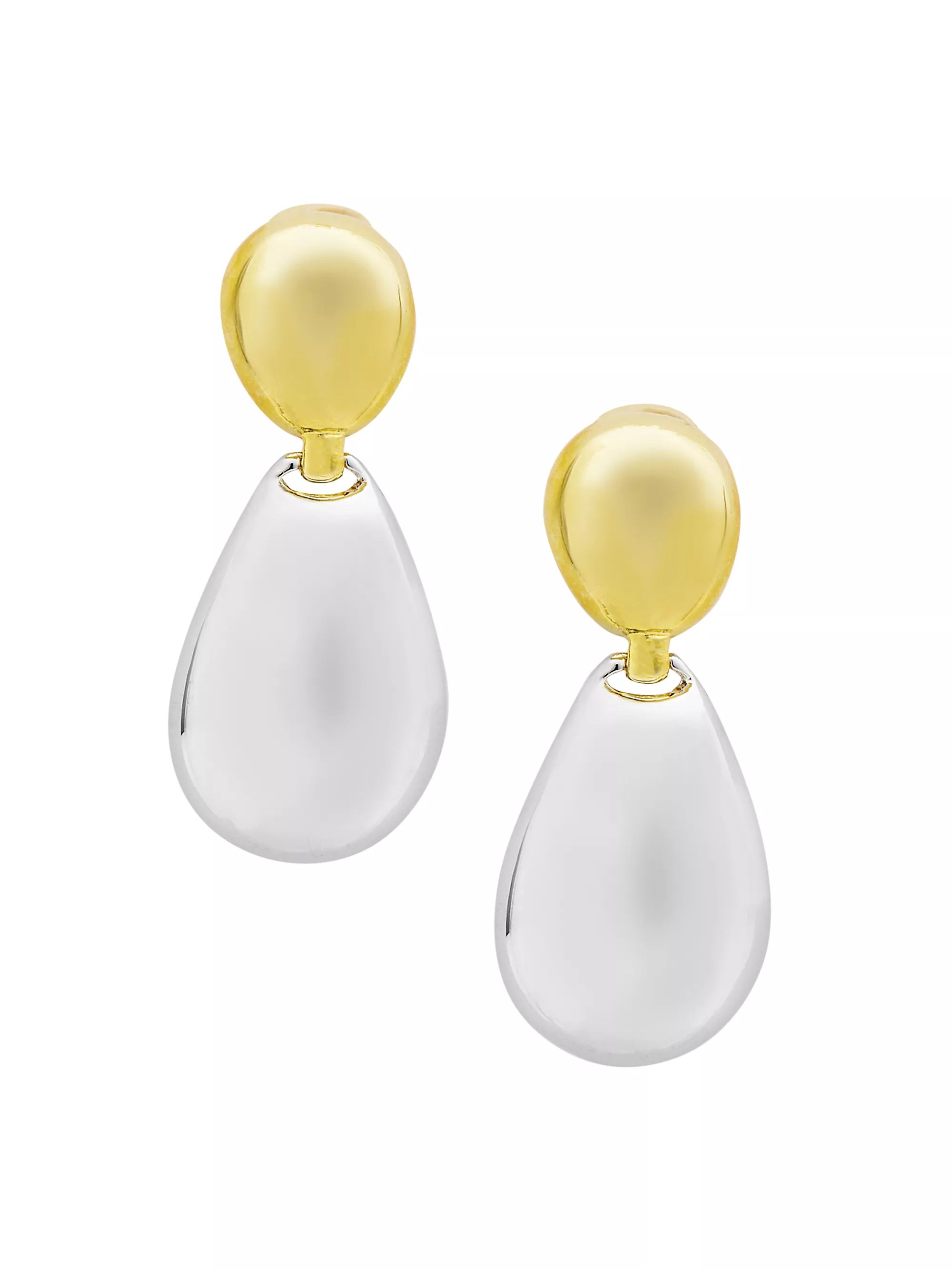 Goldtone & Rhodium-Plated Clip-On Drop Earrings | Saks Fifth Avenue