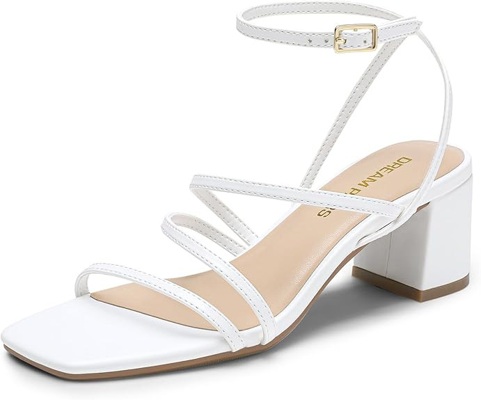 DREAM PAIRS Womens Block Heels 2 inch Strappy Square Toe Dressy Chunky Low Heeled Sandals for Par... | Amazon (US)