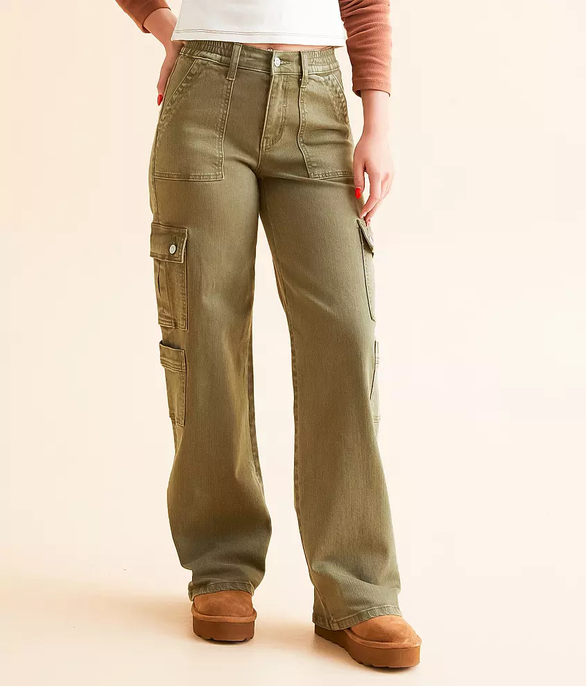 High Rise Wide Leg Stretch Cargo Pant | Buckle