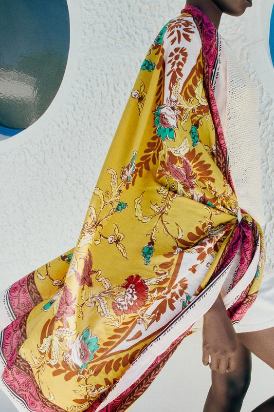 Zara - Paisley Print Scarf - Multicolored - M - Woman | Zara US