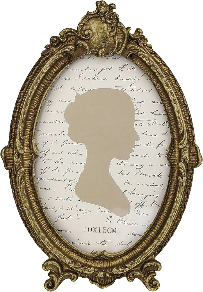 Sunlit Vintage Picture Frame 4x6 Inch, Oval Antique Photo Frames with Glass Front, Luxury Photo D... | Amazon (US)