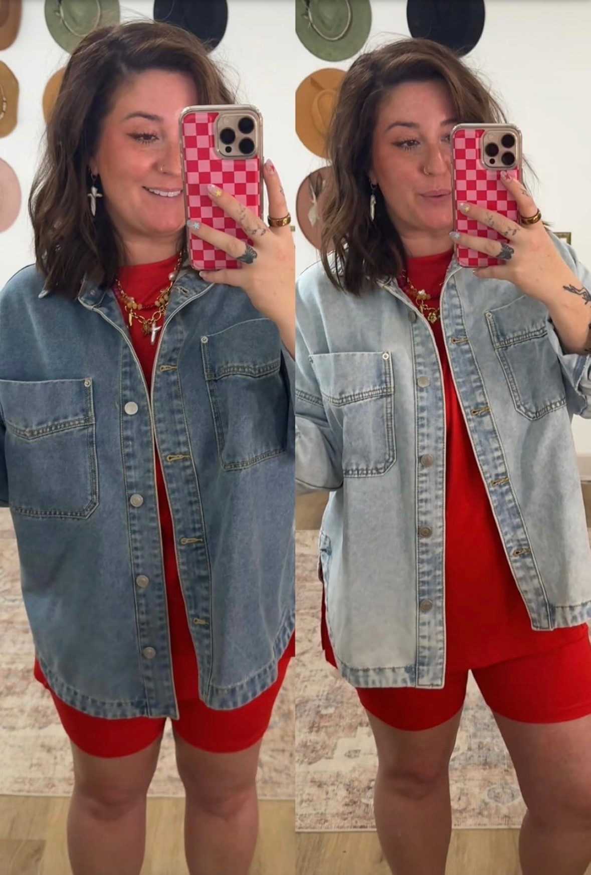 My most worn piece in my closet! This perfect oversized denim jacket! I’m 5’1 size 8/10 wearing a medium!

#LTKootd #LTKMidsize