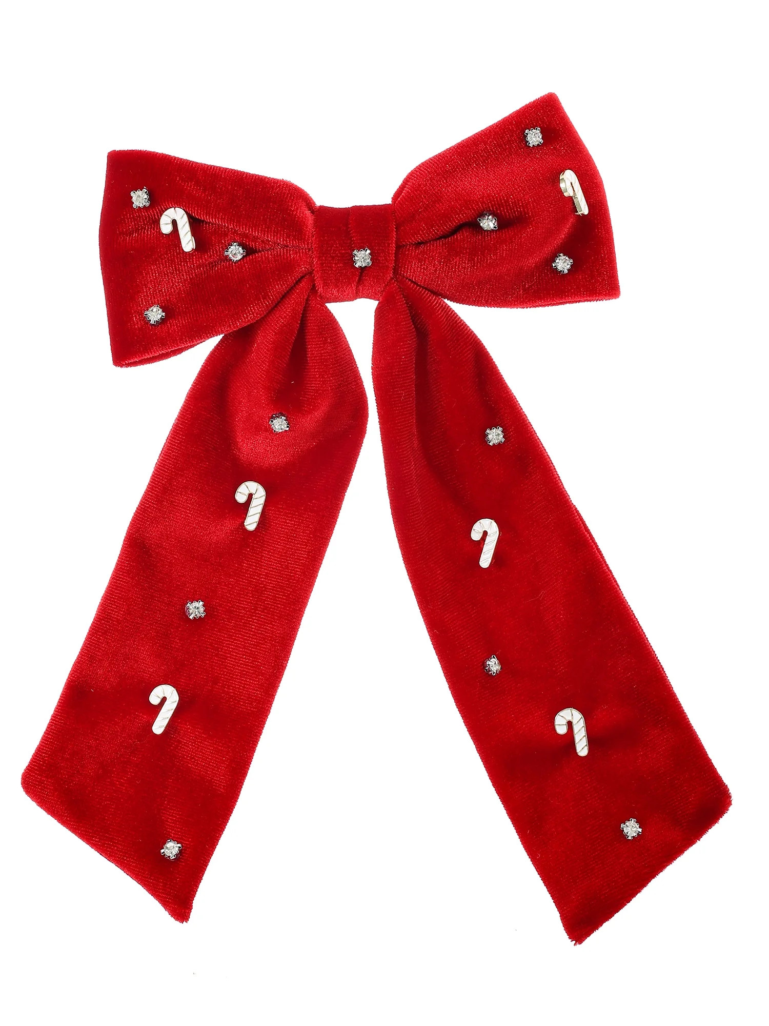 Packed Party Red Velvet Candy Cane Hair Bow Clip | Walmart (US)