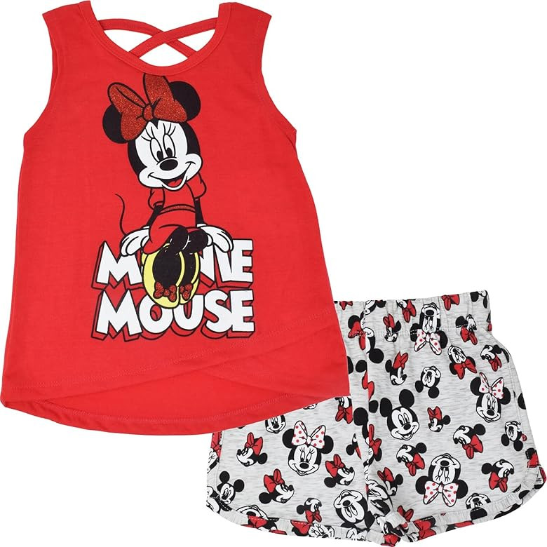 Disney Junior Tank Top and French Terry Dolphin Shorts Outfit Set Infant to Big Kid Sizes (12 Mon... | Amazon (US)