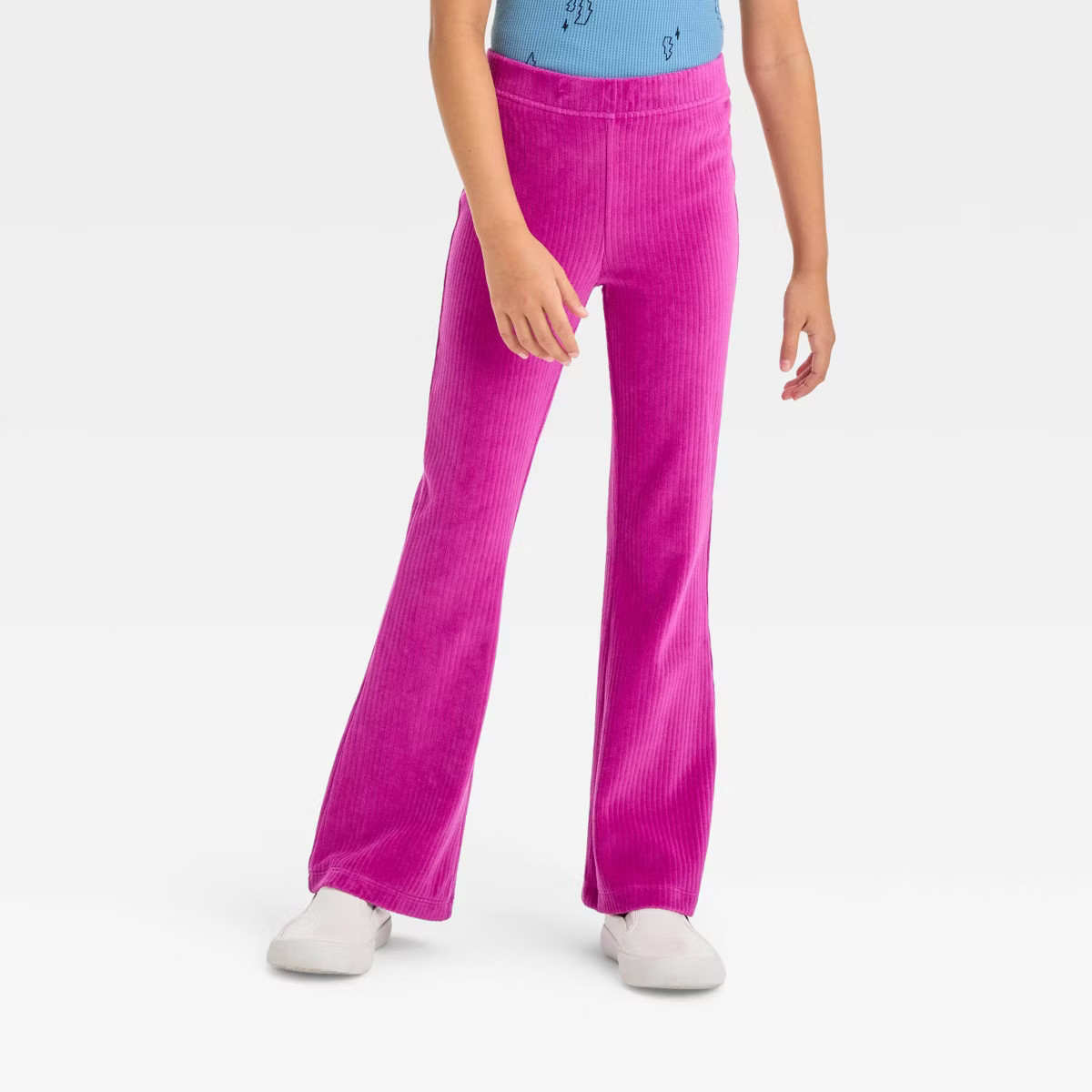 Girls' Cozy Ribbed Velour Flare Pants - Cat & Jack™ | Target