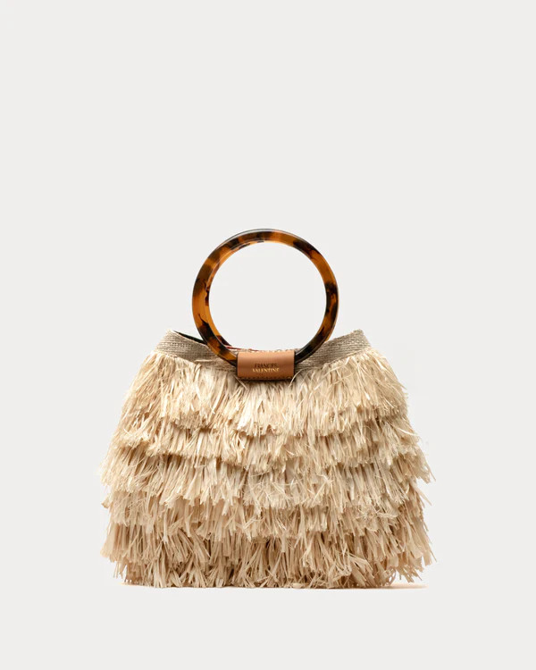 Shaggy Raffia Tote - Natural | Frances Valentine
