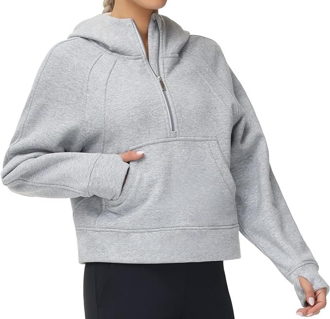 Tmustobe Women′s Half Zip Hoodies Long Sleeve Fleece Lined Pullover Sweatshirts Lounge Athletic... | Amazon (US)