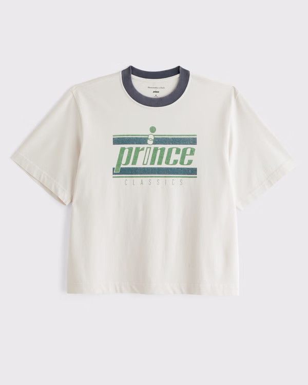 Premium Heavyweight 2.0 Prince Tennis Cropped Graphic Tee | Abercrombie & Fitch (UK)