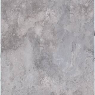 Ash Blended Slate 4 MIL x 12 in. W x 12 in. L Peel and Stick Water Resistant Vinyl Tile Flooring ... | The Home Depot