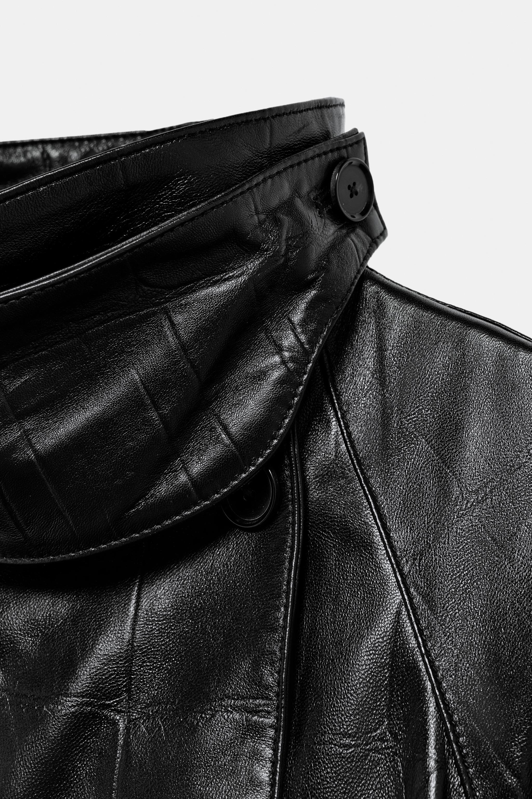 ZW COLLECTION 100% LEATHER LONG TRENCH COAT | Zara UK