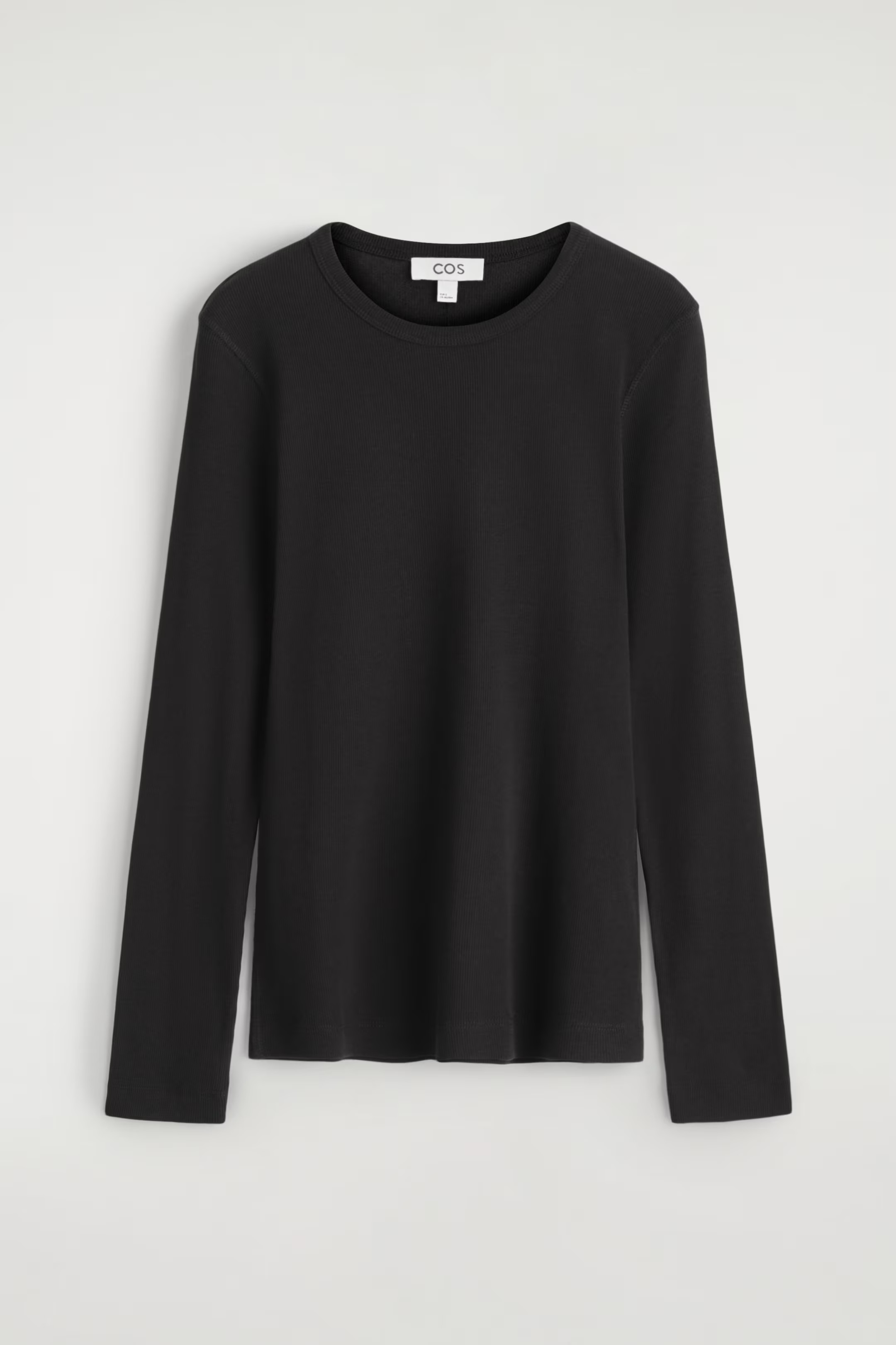 RIBBED JERSEY LONG-SLEEVED TOP - BLACK | COS US | COS (US)