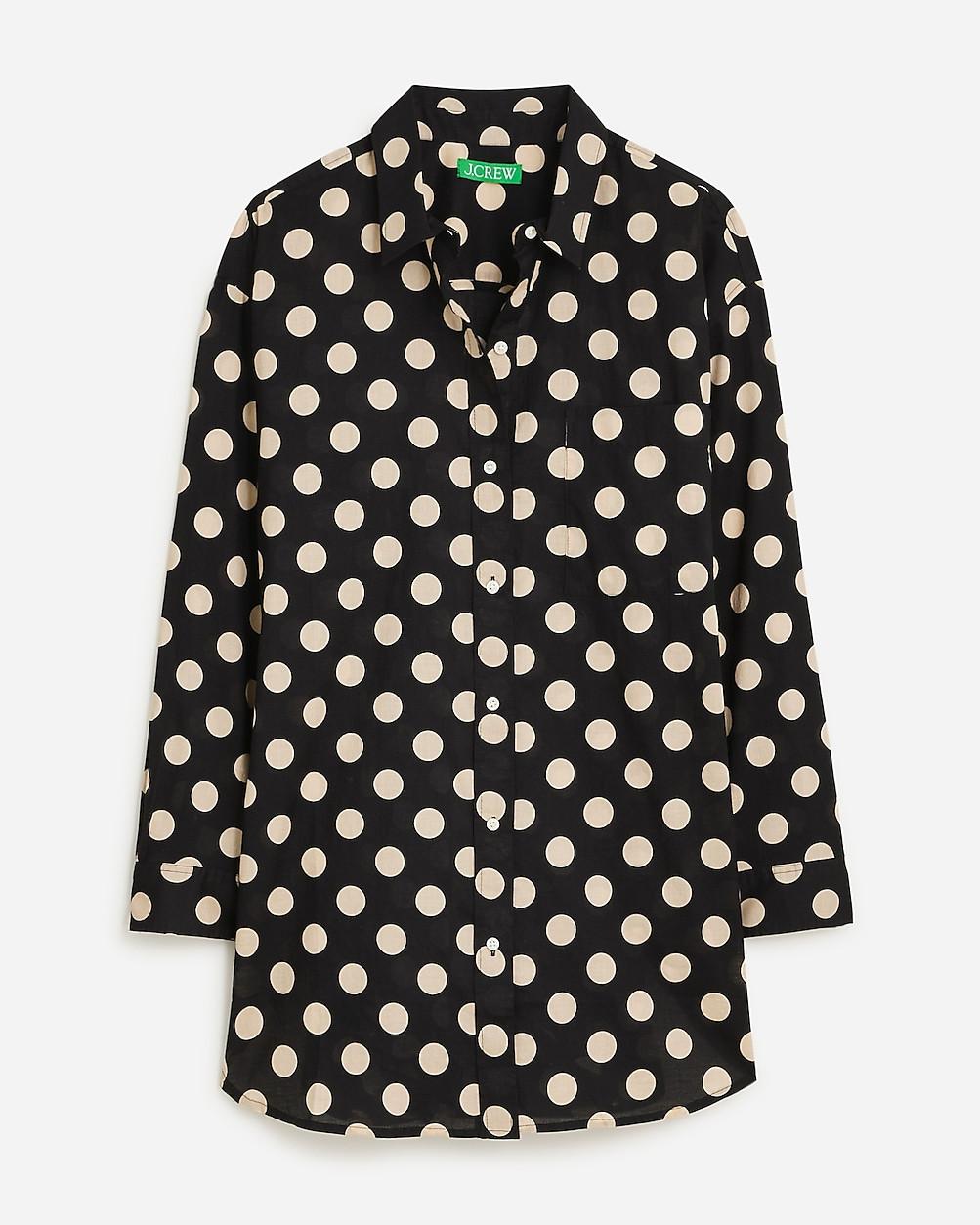 Cotton voile beach shirt in dot print | J. Crew US