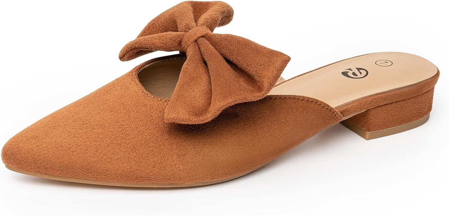 Rekayla Mules for Women Flats,Pointed Toe Mules Sandals Comfy Mules Shoes Cute Bow Women's Mules ... | Amazon (US)