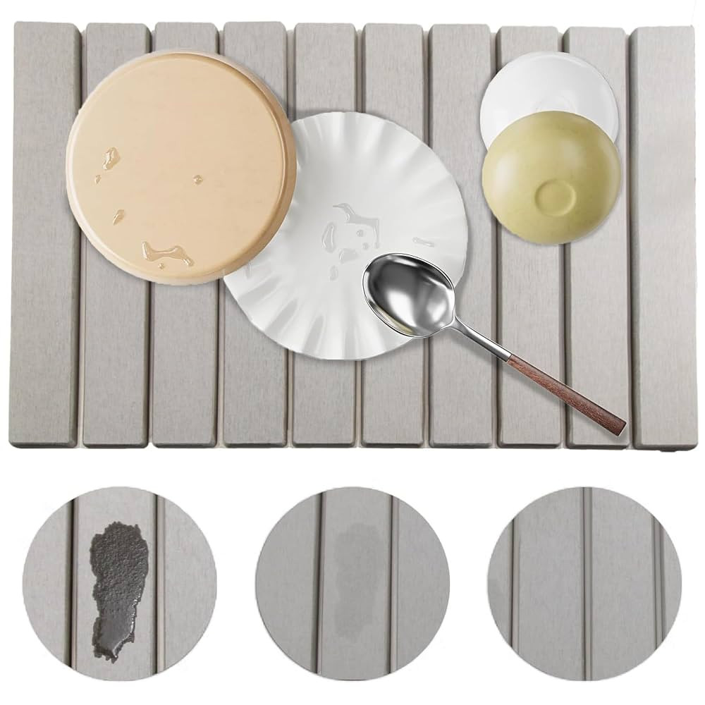 Stone Dish Drying Mat for Kitchen Counter, Collapsible Kitchen Dish Drying Mat, Absorbent Quick D... | Amazon (CA)