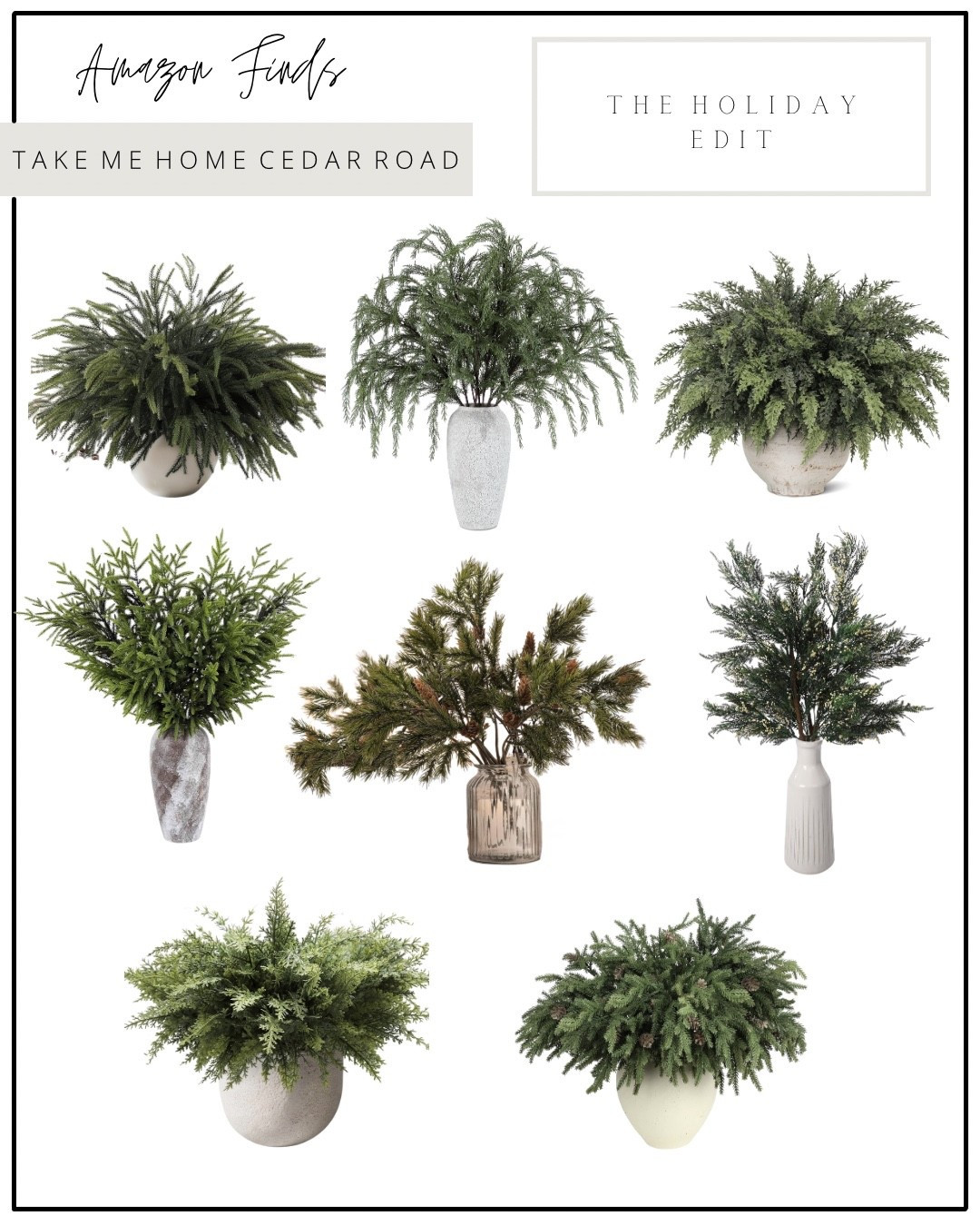 Christmas greenery stems on Amazon 

Cedar stem, pine stem, Christmas stem, Christmas greenery, Christmas decor, winter decor 

#LTKHome #LTKSaleAlert #LTKSeasonal