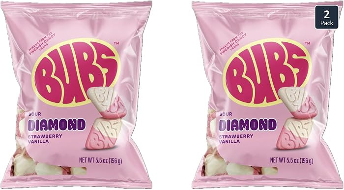 BUBS Sour Strawberry Vanilla Diamond Foam 2 Pack of 5.5oz – Tangy Chewy Gummies – Sweet & Sou... | Amazon (US)