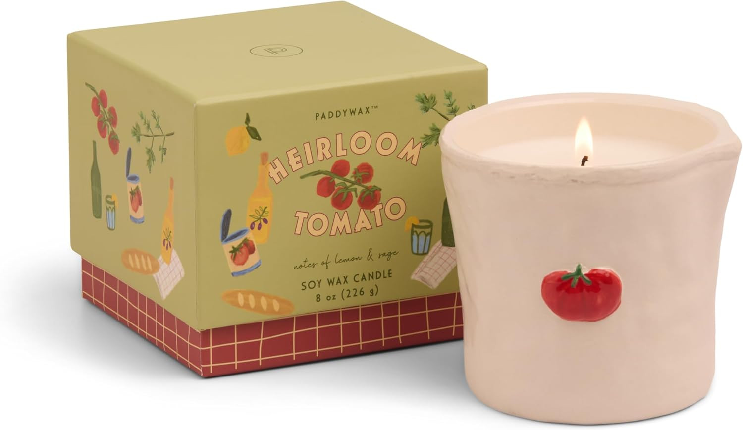 Paddywax Bistro Hand Painted Scented Candle, Heirloom Tomato, 8 oz | Amazon (US)