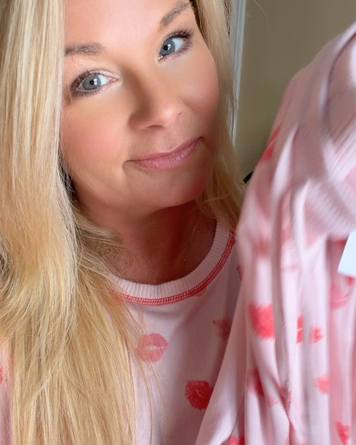 Valentine’s pajama lounge sets that are sooooo soft and cozy! Multiple patterns including red with pink hearts 💕 #valentinespajamas #walmartfinds 

#LTKmomlife #LTKgrwm #LTKootd