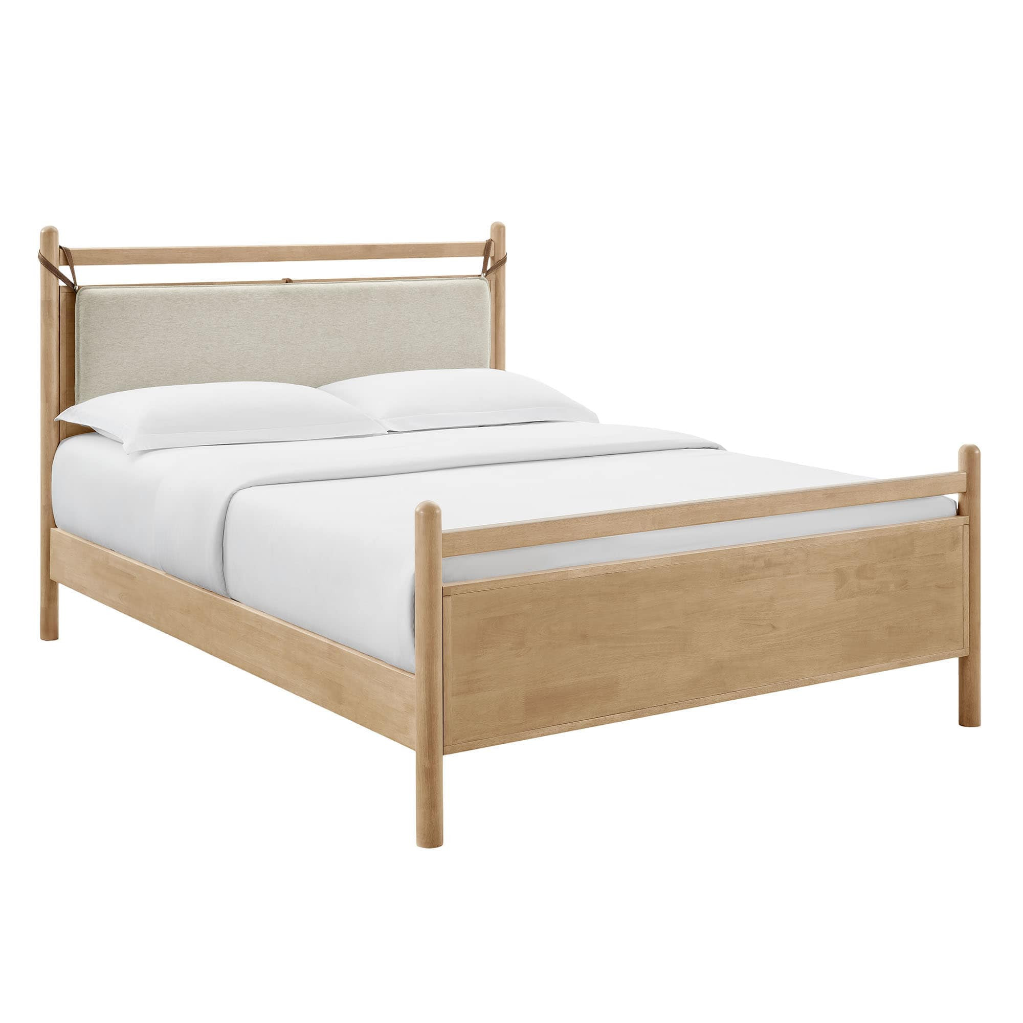 Modway  Leni Full Size Wood Platform Bed Frame in Light Oak Heathered Ivory | Lowe's