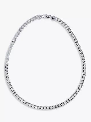 Nina B Men's Sterling Silver Heavy Curb Chain Necklace, Silver | John Lewis (UK)