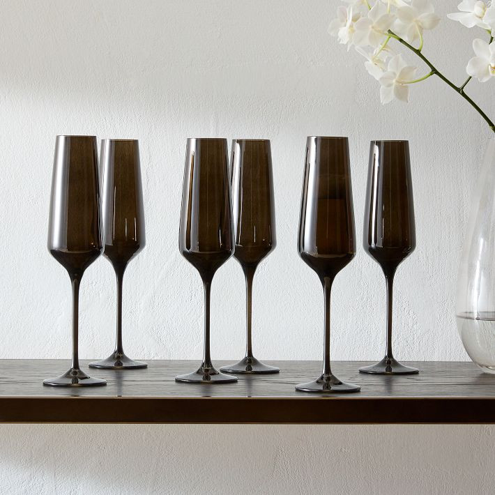 Estelle Colored Glass Champagne Flute (Set of 6) | West Elm (US)