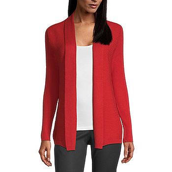 Liz Claiborne Womens Ribbed Open Cardigan | JCPenney