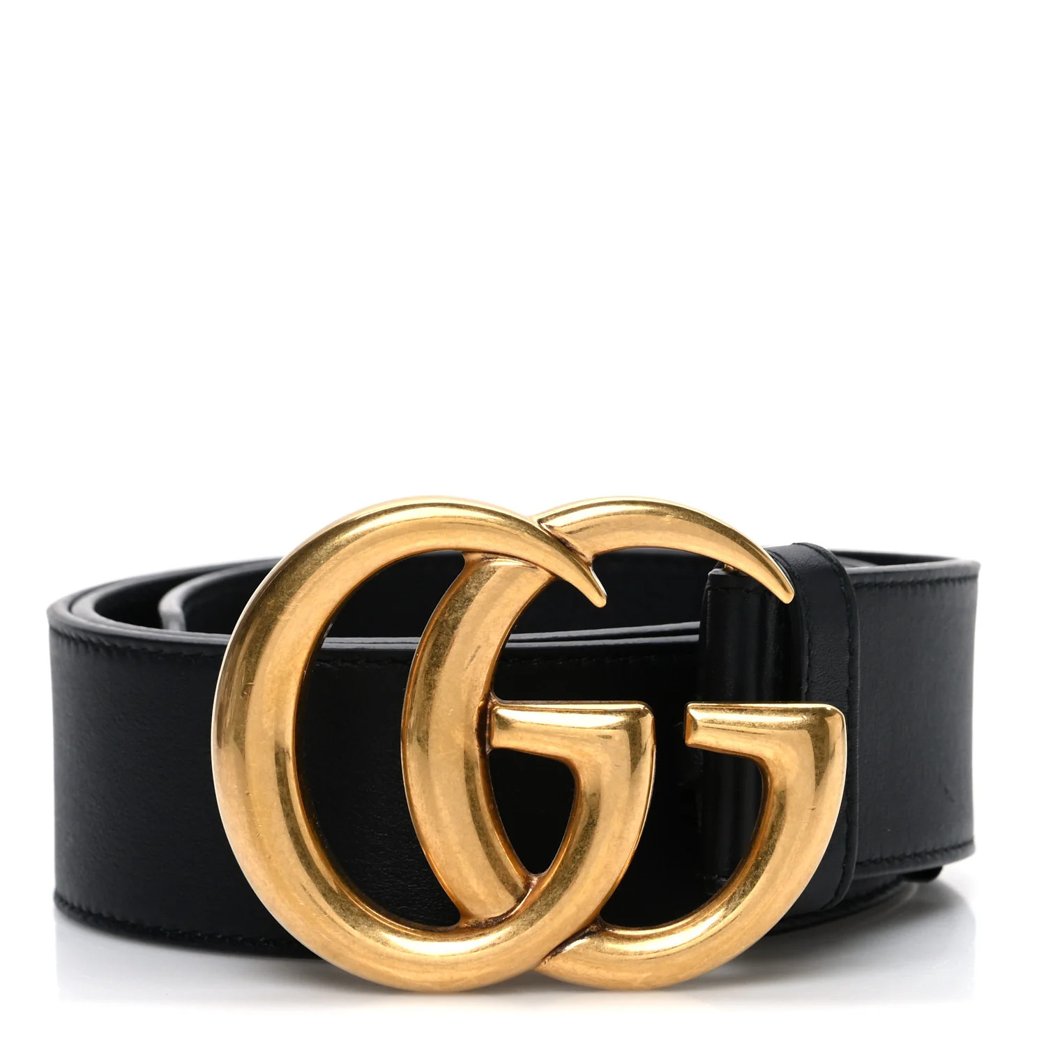 Calfskin Double G 40mm Belt 85 34 Black | FASHIONPHILE (US)