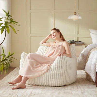 Giant Bean Bag Chairs For Adults Teens, Large Bean Bag Sofa Chairs With Filling Comfy Fuzzy Beanbag Chair With Armrests For Bedroom Living Room Readin | Wayfair North America