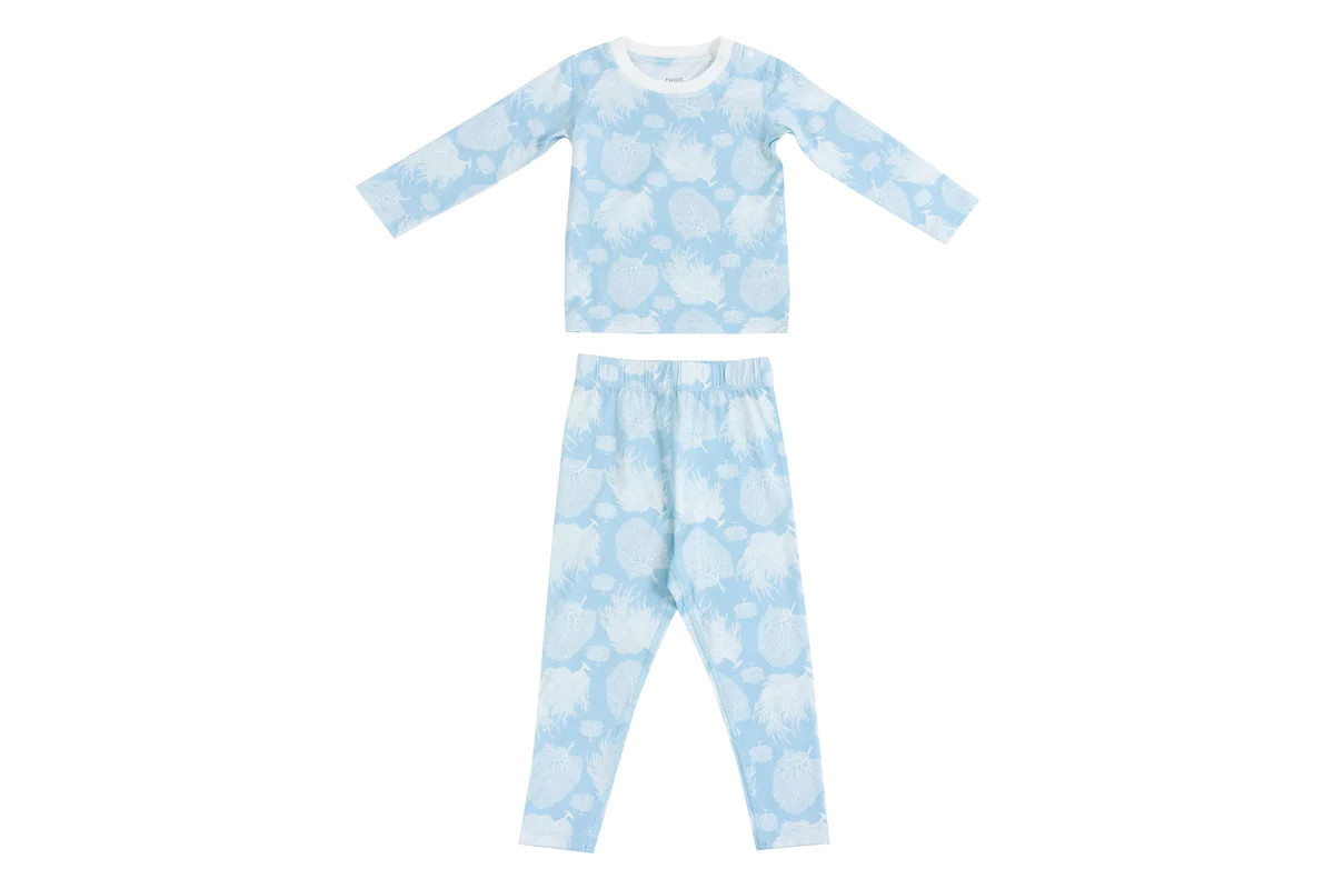 Bamboo Jersey Two-Piece Long Sleeve PJ Set - Sea Fan | Nest Designs