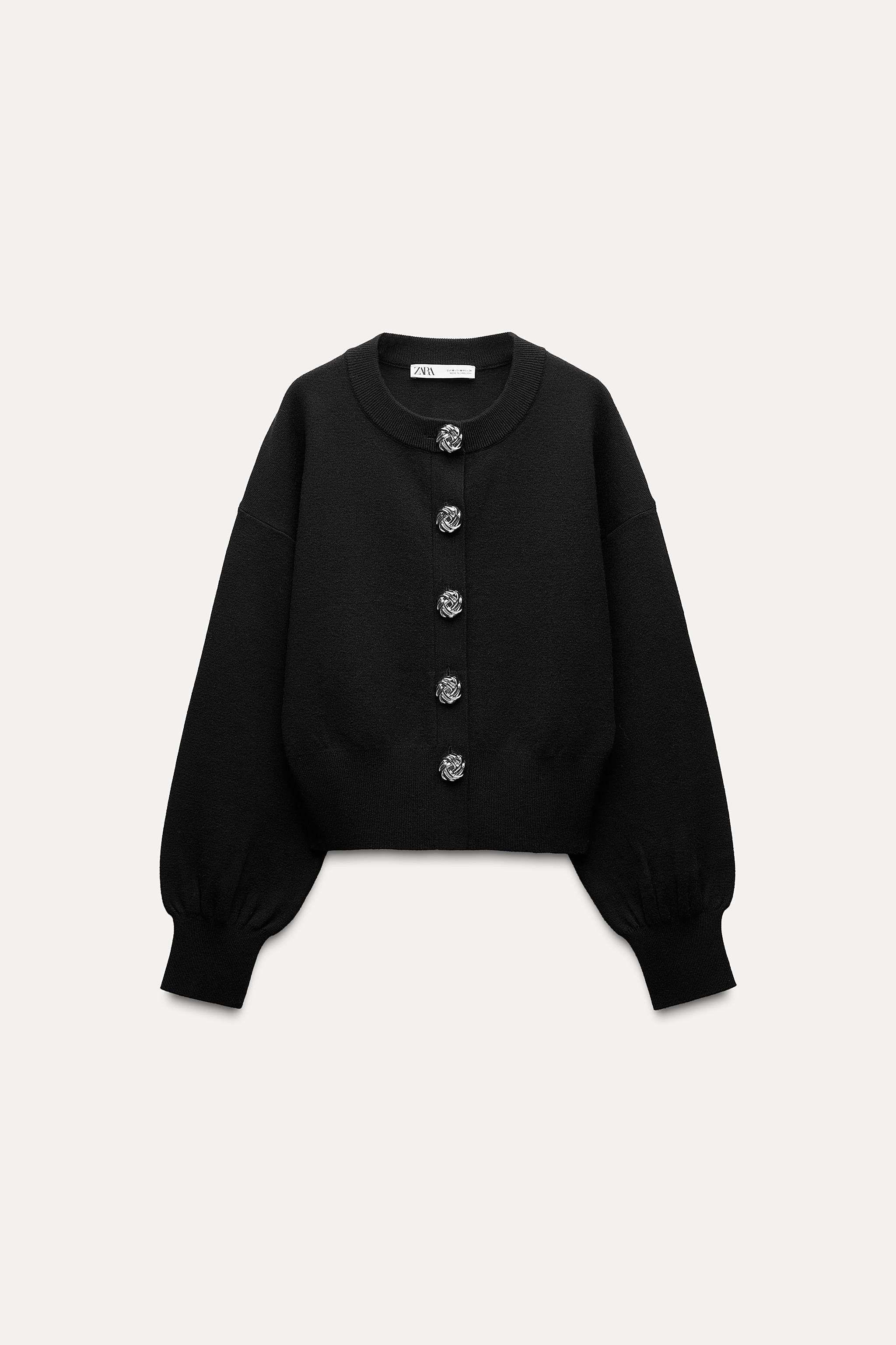 LARGE BUTTON KNIT CARDIGAN | Zara US