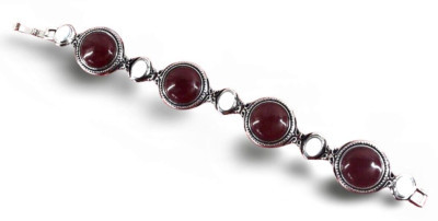 Lia Sophia "Lisa" Mother of Pearl & Red Jasper Silver Tone Snap Bracelet  | eBay | eBay US