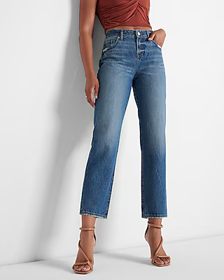 Low Rise Medium Wash Boyfriend Jeans | Express