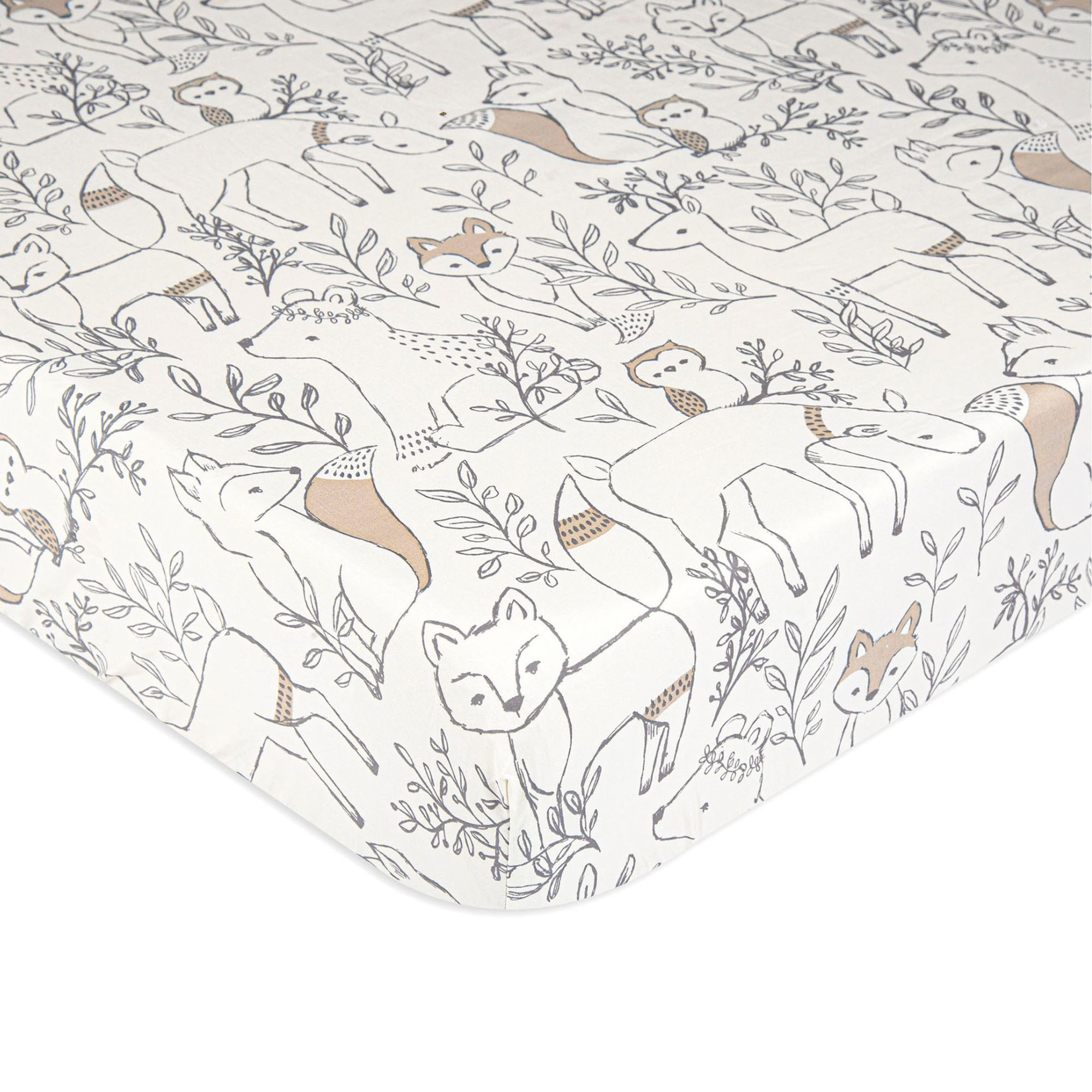 Ezra Woodland Crib Sheets | Crane Baby | Crane Baby
