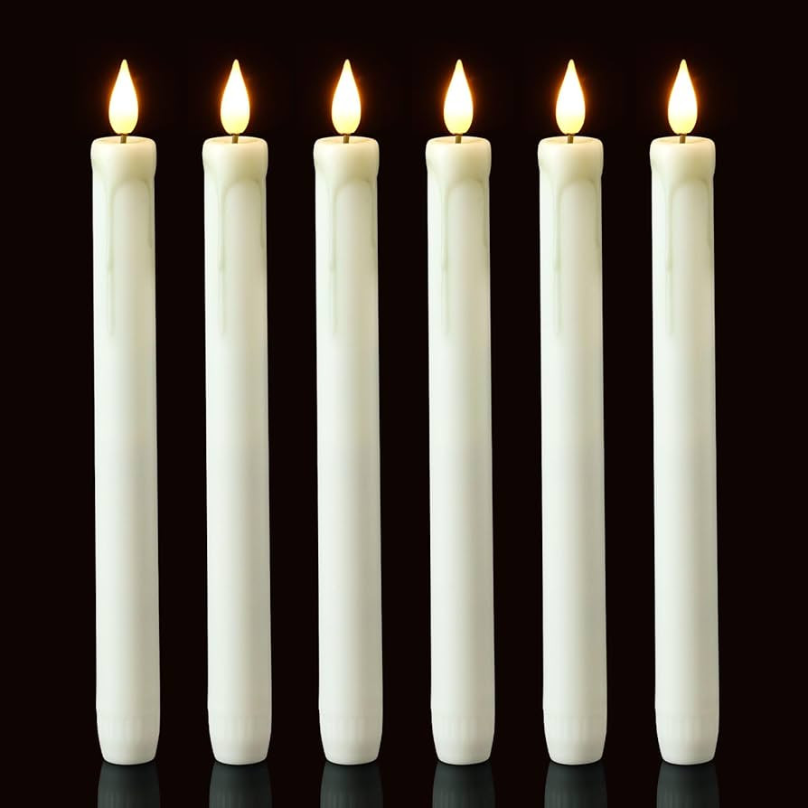 Homemory 6 Pack Flameless Taper Candles, No Remote, Realistic Flickering Battery Operated Candles... | Amazon (US)