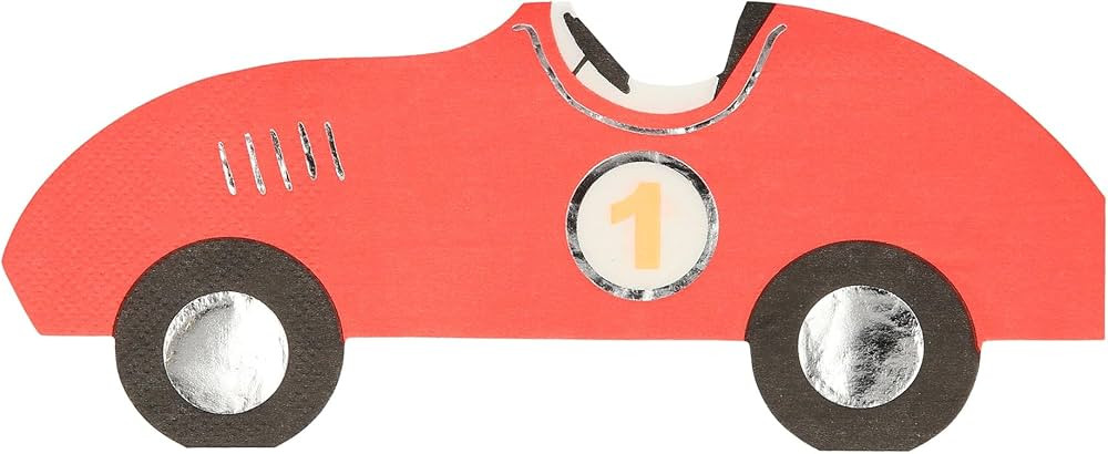 Meri Meri Race Car Napkins (Pack of 16), Thick & Absorbent 3-Ply Paper Napkins, Disposable | Amazon (US)