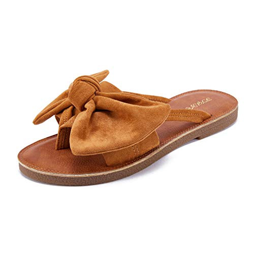 FISACE Womens Slip On Flip Flops Ring Toe Strappy Casual Summer Gladiator Flat Sandals | Amazon (US)