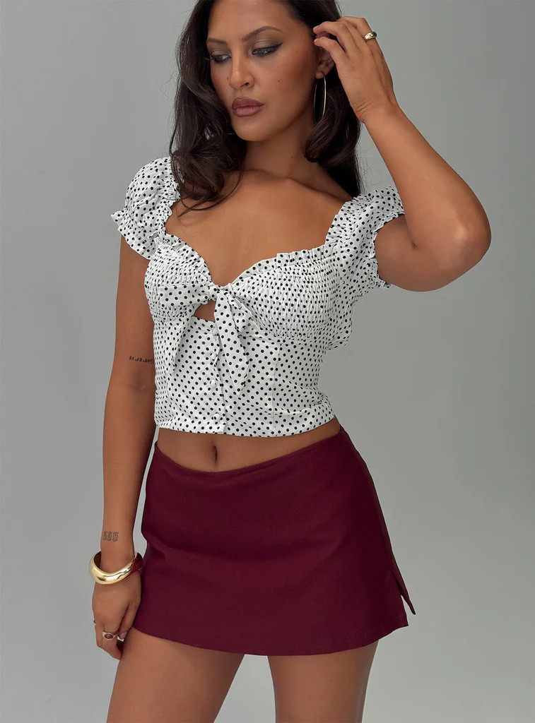 Can't Sleep Skort Burgundy | Princess Polly US